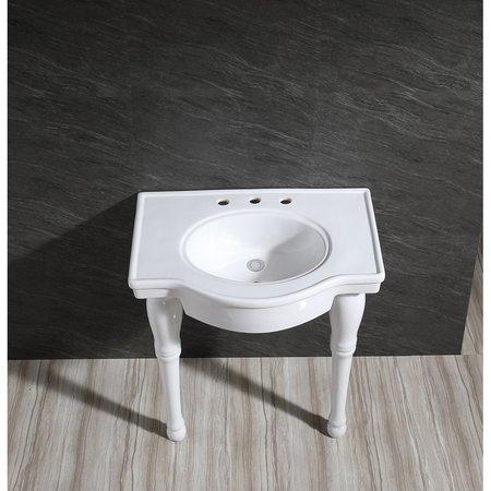 Fauceture VPB1318 Templeton 31" x 22" Ceramic Console Sink, White VPB1318